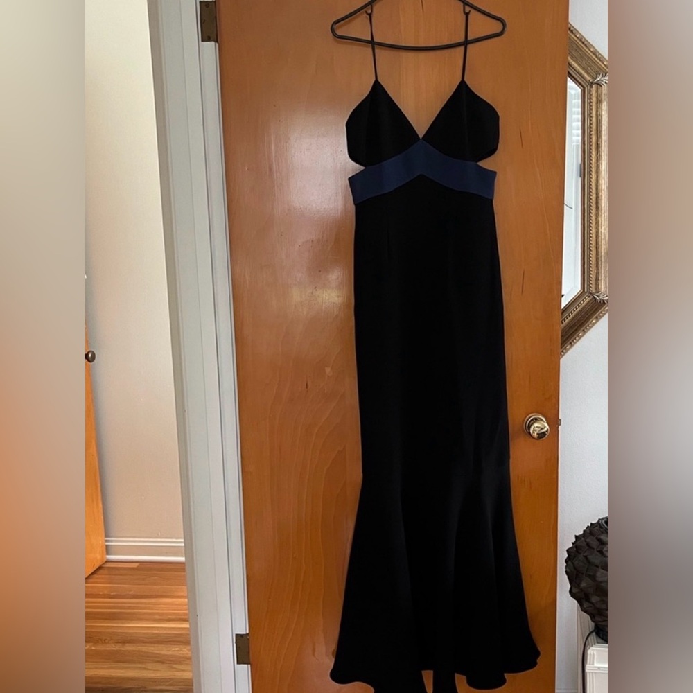 Rachel Zoe Black and Blue Maxi Dress